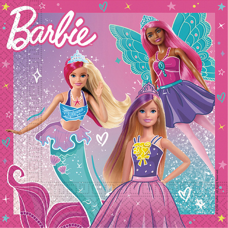 SERWETKI BARBIE 33 CM 20 SZT.