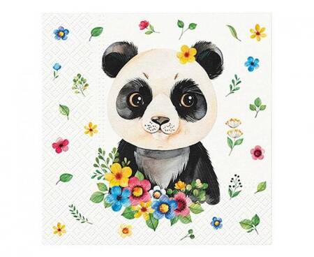 SERWETKI FLOWER PANDA 33 CM 20 SZT.