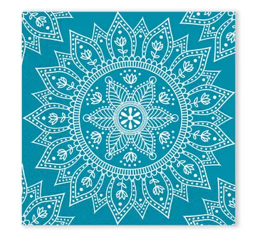 SERWETKI PAPIEROWE NIEBIESKIE MANDALA 33 CM 20 SZT