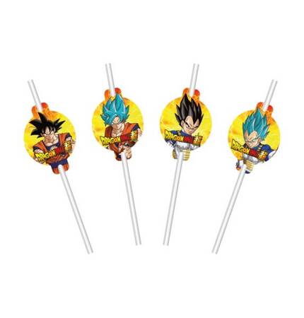 SŁOMKI PAPIEROWE DRAGON BALL MANGA LICENCJA 19,6 CM 8 SZT.