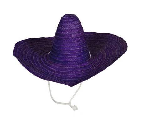 SOMBRERO MEKSYKAŃSKIE FIOLETOWE 33 CM