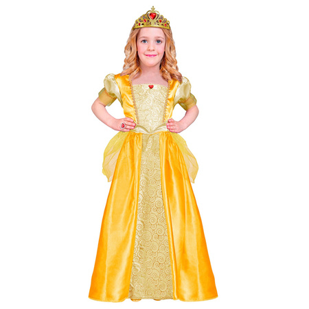 Strój księżniczka królewna żółta z koroną dziecięca 