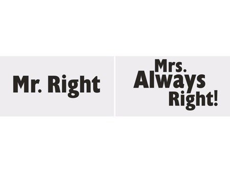 TABLICZKI MR.RIGHT/MRS.ALWAYS RIGHT