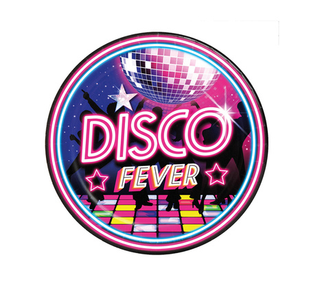 TALERZYKI PAPIEROWE DISCO FEVER 23 CM 6 SZT.