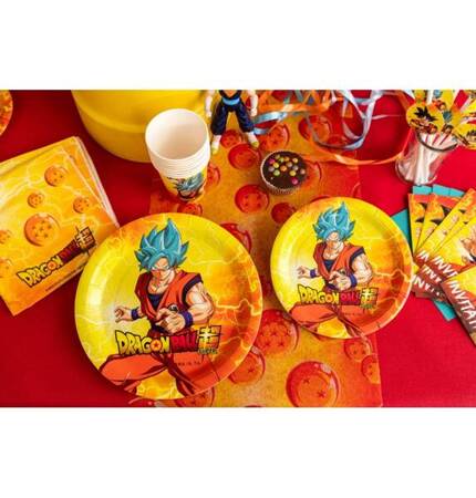 TALERZYKI PAPIEROWE DRAGON BALL MANGA LICENCJA 18 CM 8 SZT.