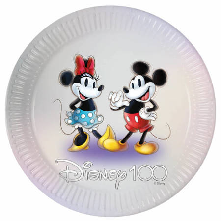 TALERZYKI PAPIEROWE MICKEY I MINNIE 23 CM 8 SZT.