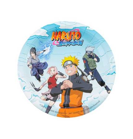 TALERZYKI PAPIEROWE NARUTO SHIPPUDEN MANGA LICENCJA 18 CM 8 SZT.