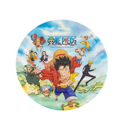 TALERZYKI PAPIEROWE ONE PIECE MANGA LICENCJA 18 CM 8 SZT.