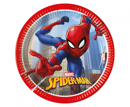 TALERZYKI PAPIEROWE SPIDERMAN CRIME FIGHTER 20 cm 8 szt.