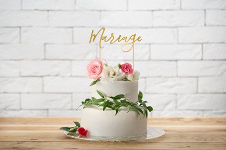 TOPPER NA TORT MARIAGE ZŁOTY 22,5 CM