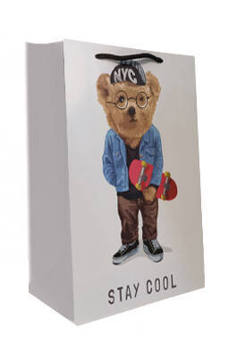 TORBA PREZENTOWA MIŚ STAY COOL 26X32X9,5 CM