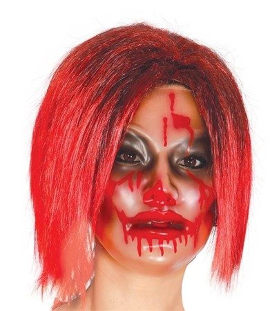 TRANSPARENT WOMAN WITH BLOOD MASK PVC