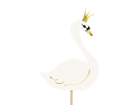 Toppery na tort Lovely Swan, 28,5cm (1 karton / 50 op.) (1 op. / 4 szt.)