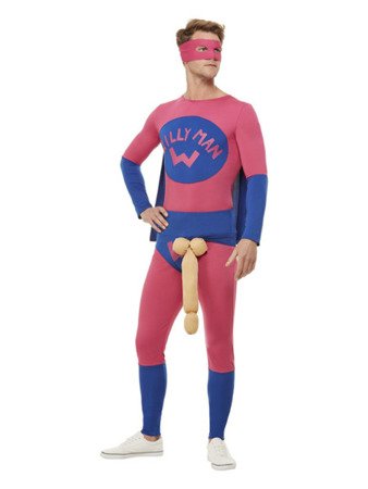 Willyman Superhero Costume, Pink & Blue