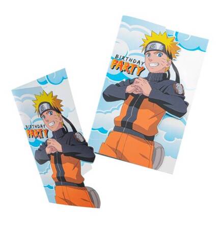 ZAPROSZENIA NARUTO SHIPPUDEN MANGA LICENCJA 16CM X 10CM 8 SZT.