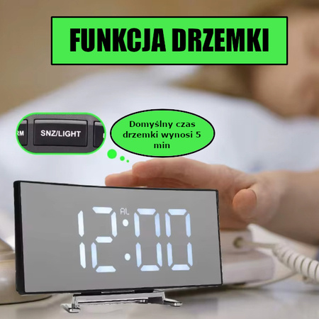 ZEGAR CYFROWY ELEKTRONICZNY BUDZIK LED